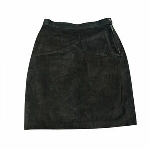 1960s 100% Suede Black Women's Skirt